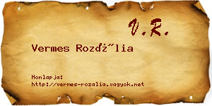 Vermes Rozália névjegykártya